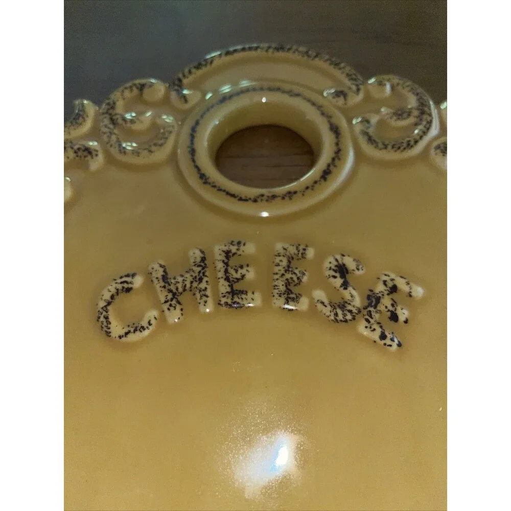 Pier 1 Cheese  Ceramic Platters Yellow w Brown